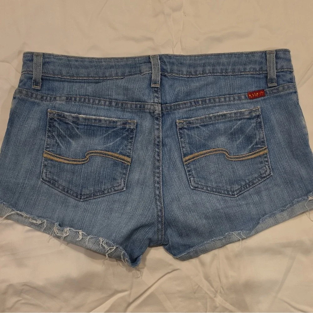 tilt Girls Blue Denim Shorts Size 7 Regular Fit Button Closure Pockets #99